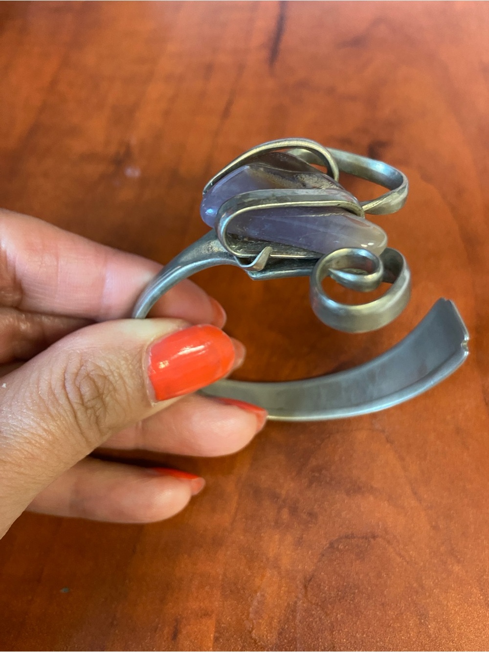 Amethyst Artisan Fork Bracelet